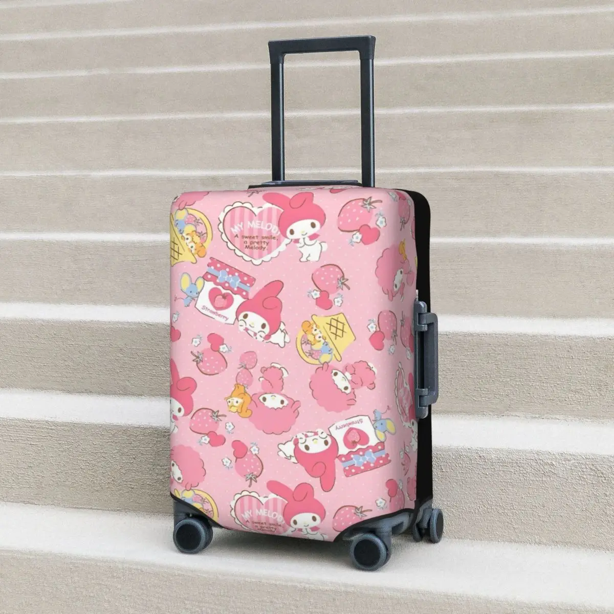 My Melody Sanrio Anime Suitcase Cover Cute Y2K Manga Travel Vacation Elastic Luggage Accesories Protector