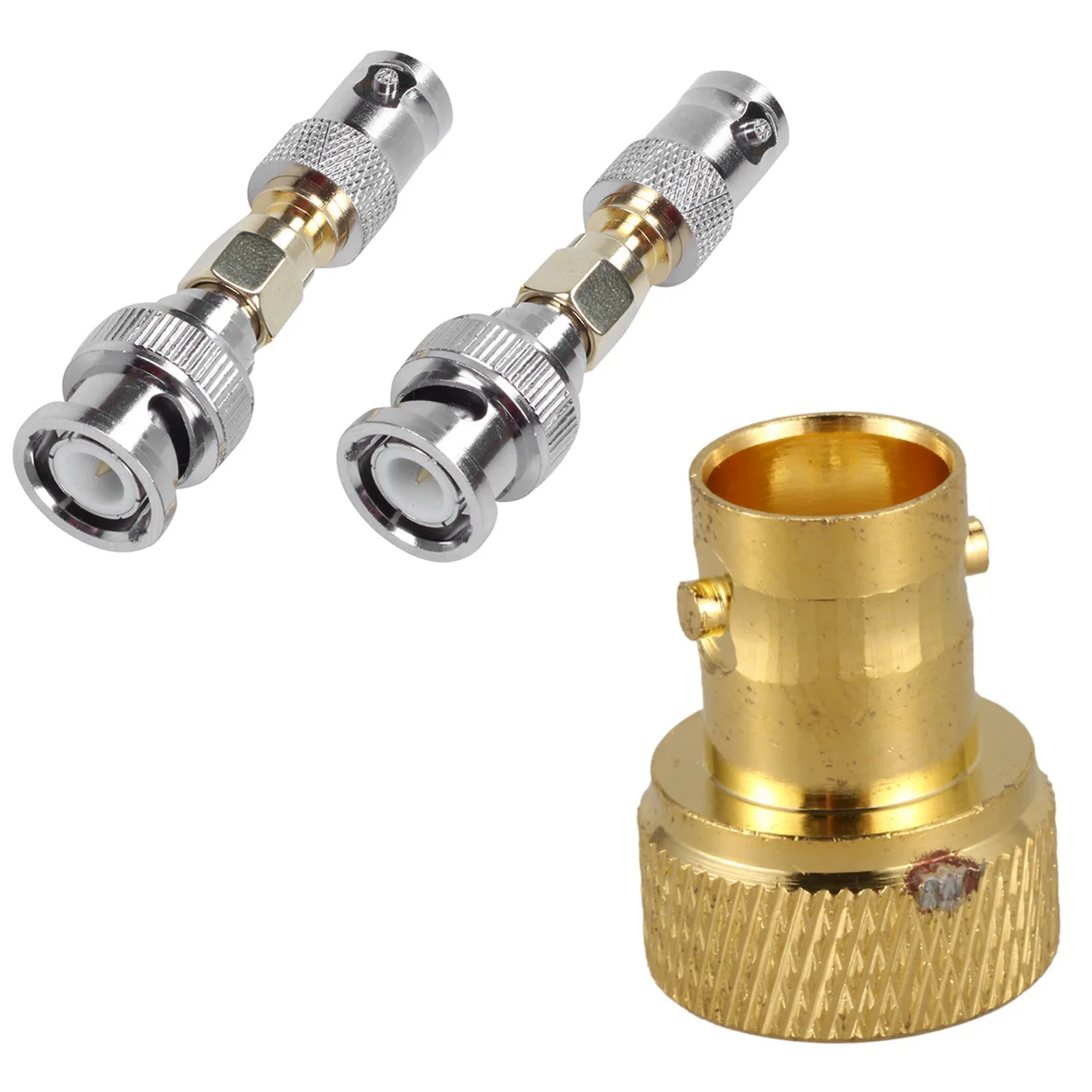 ABGI-4Pcs SMA to BNC Kits RF Коаксиальный адаптер Мужской Женский Коаксиальный разъем и 1 шт. SMA Male to BNC Female Jack M/F RF адаптер