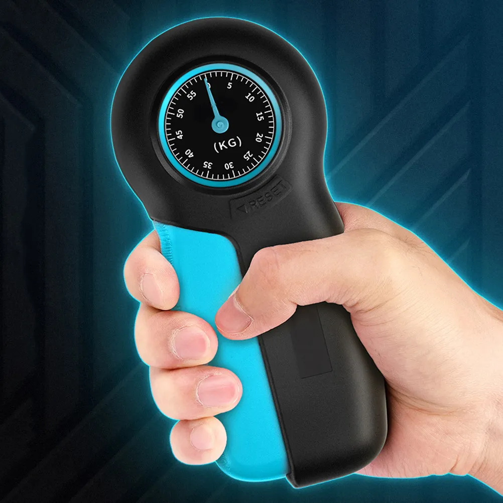 Finger Grip Strength Measurement Dynamometer Black Blue Hand Gripper Load Cell Fitness Grip Wrist Forearm Training 55Kg Limit