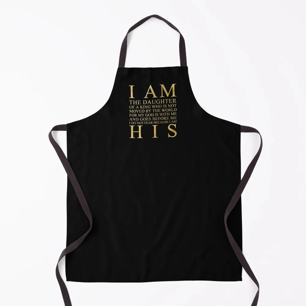 

Daughter Of A King (Black And Gold) Apron Kitchens Accessories custom women's kitchen Apron