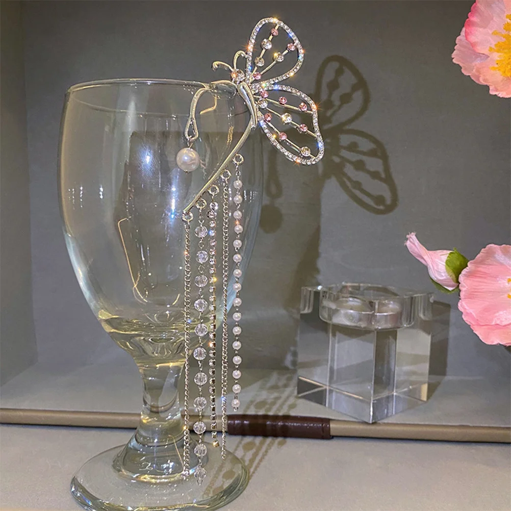 

Premium Alloy Ear Cuff Earrings Long Tassel Butterflies Chain Climber for Women Attractive Party Wedding Accessory Comfortable