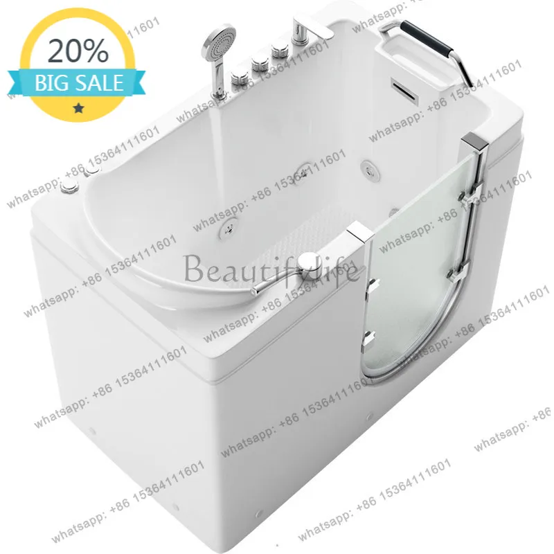

D36Elderly bathtub walk-in barrier-free inside and outside door sitting massage thermal insulation acrylic