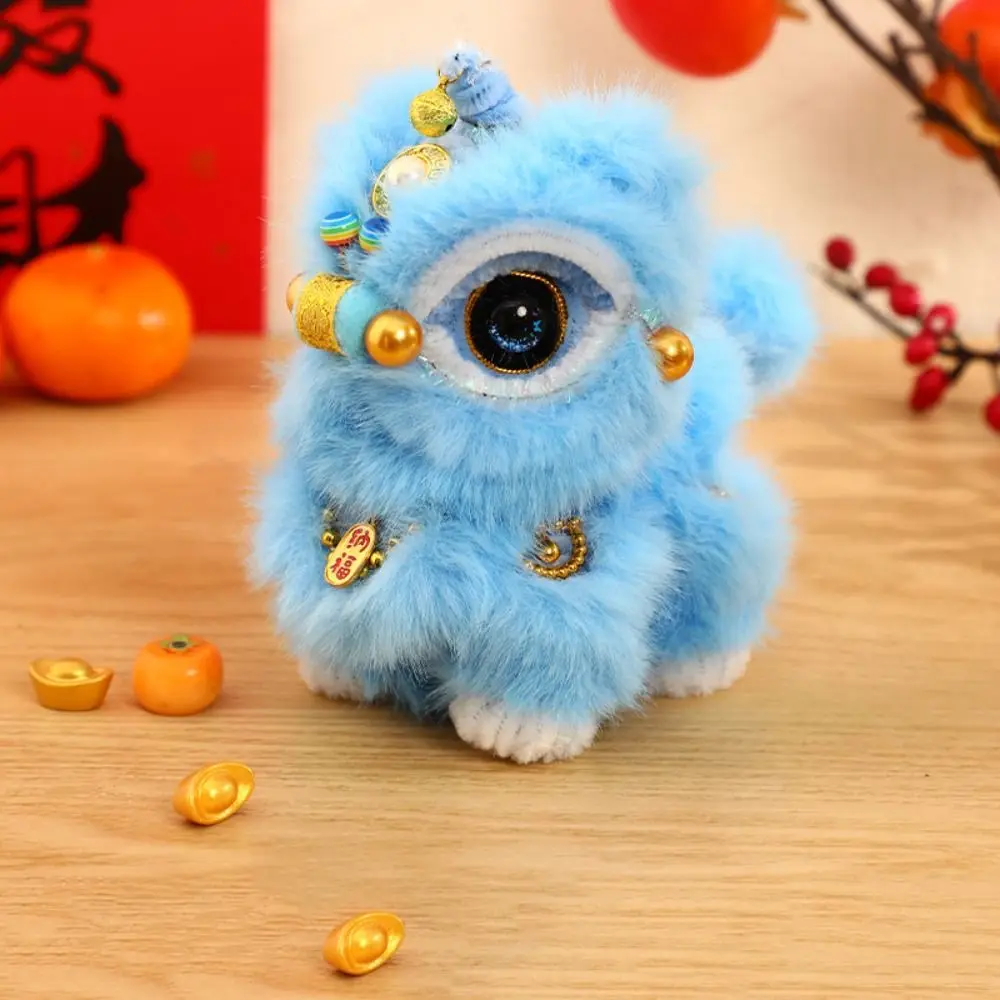 Handmade Lion Dance Traditional Cute Awakened Lion Festive Atmosphere Twisty stick Lion Dance Ornament Photo Props