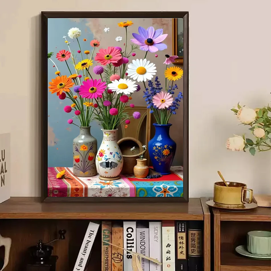 

RUOPOTY Painting By Number Adults Vase Flowers Markers By Numbers Picture Drawing Modern Adult Coloring On Canvas Original Gifts