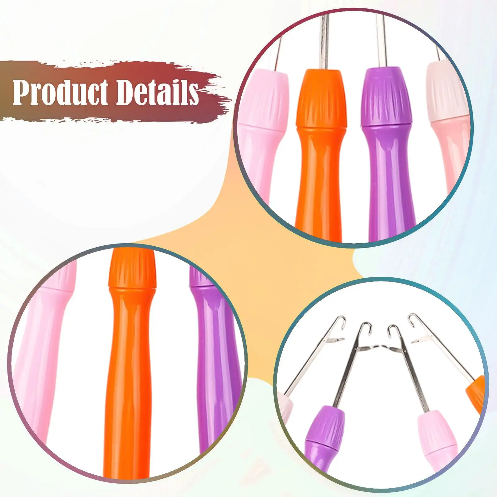 

4 Pieces Latch Hooks Dreadlocks Crochet Hook Knitting Tools,Portable Convenient Craft Suplies Rug Making Crochet