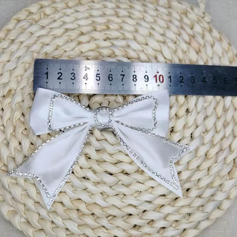 6 Stück modische Stoff-Schleifenapplikationen, Schmuck für Damenbekleidung, Haarspangen, Accessoires, Aufnäher – Detail 3