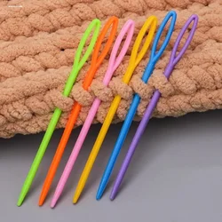 30PCS Mixed Color 7/9/15cm Plastic Knitting Needles Crochet Hooks Wool Yarn Needle Children DIY Sweater Weaving Tools Accessory