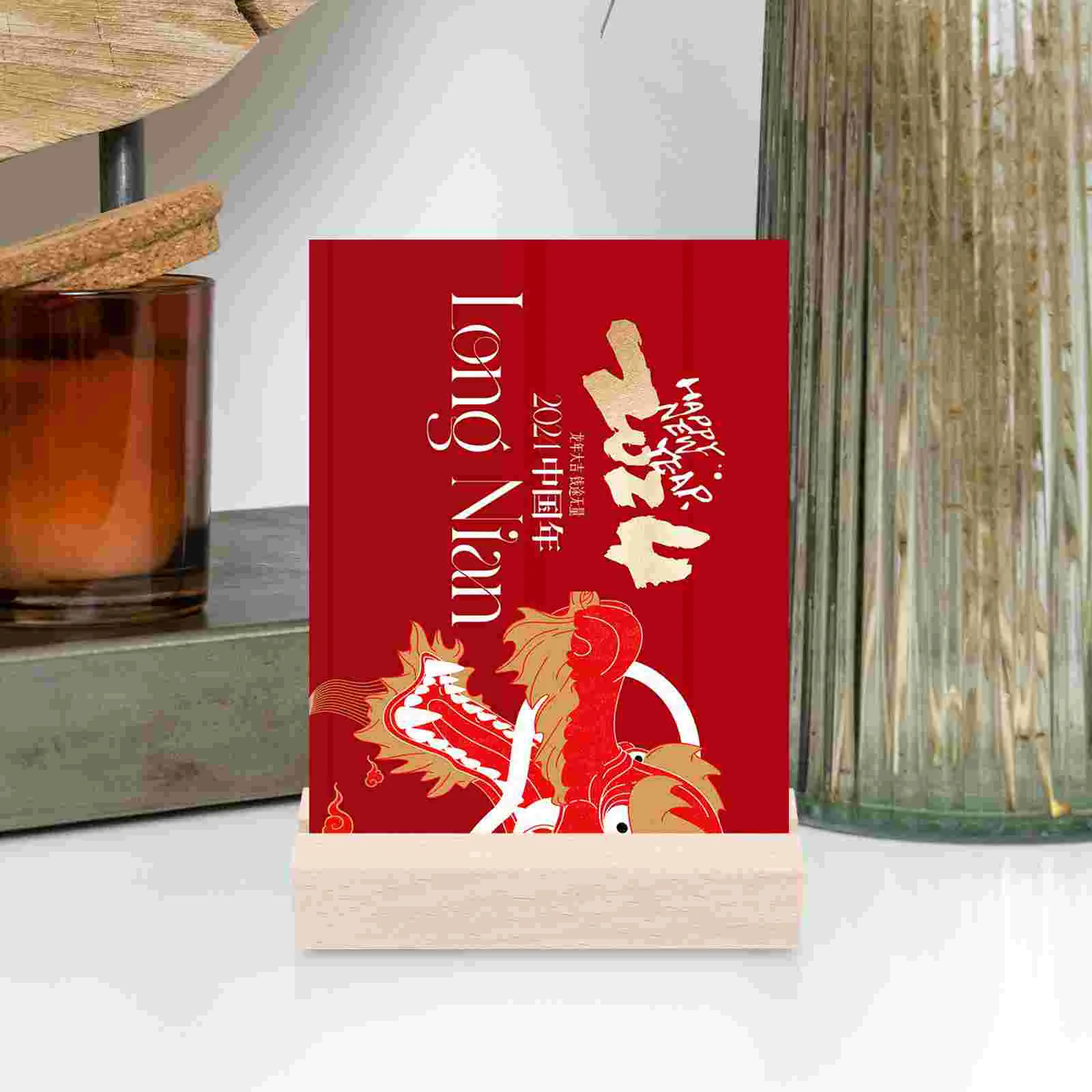 Base de madera para fotos, soportes de fotos con calendario abatible de pie 2025, soporte de exhibición, 4 Uds.