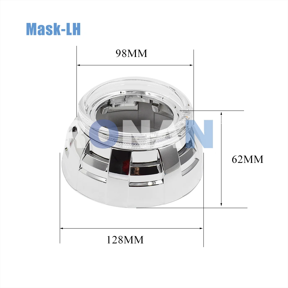 Ronan 3.0inch Headlight Shroud LED Angel Eyes White Yellow RGB for Hella Koito Q5 Bi-LED Projector Lens Mask Cover
