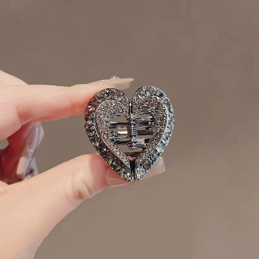 

Heart Hair Claw Clips Elegant Rhinestone Design Hair Barrettes Ornament Small Hair Catch Clips Hair Accessories For Women