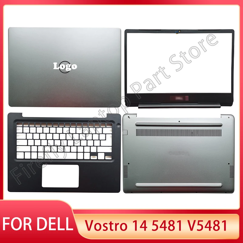 New For DELL Vostro 14 5481 V5481 Laptop LCD Back Cover Front Bezel Palmrest Bottom Case 0R27DN 04Y3M8 0PTXV1 0J9MC3 Silver