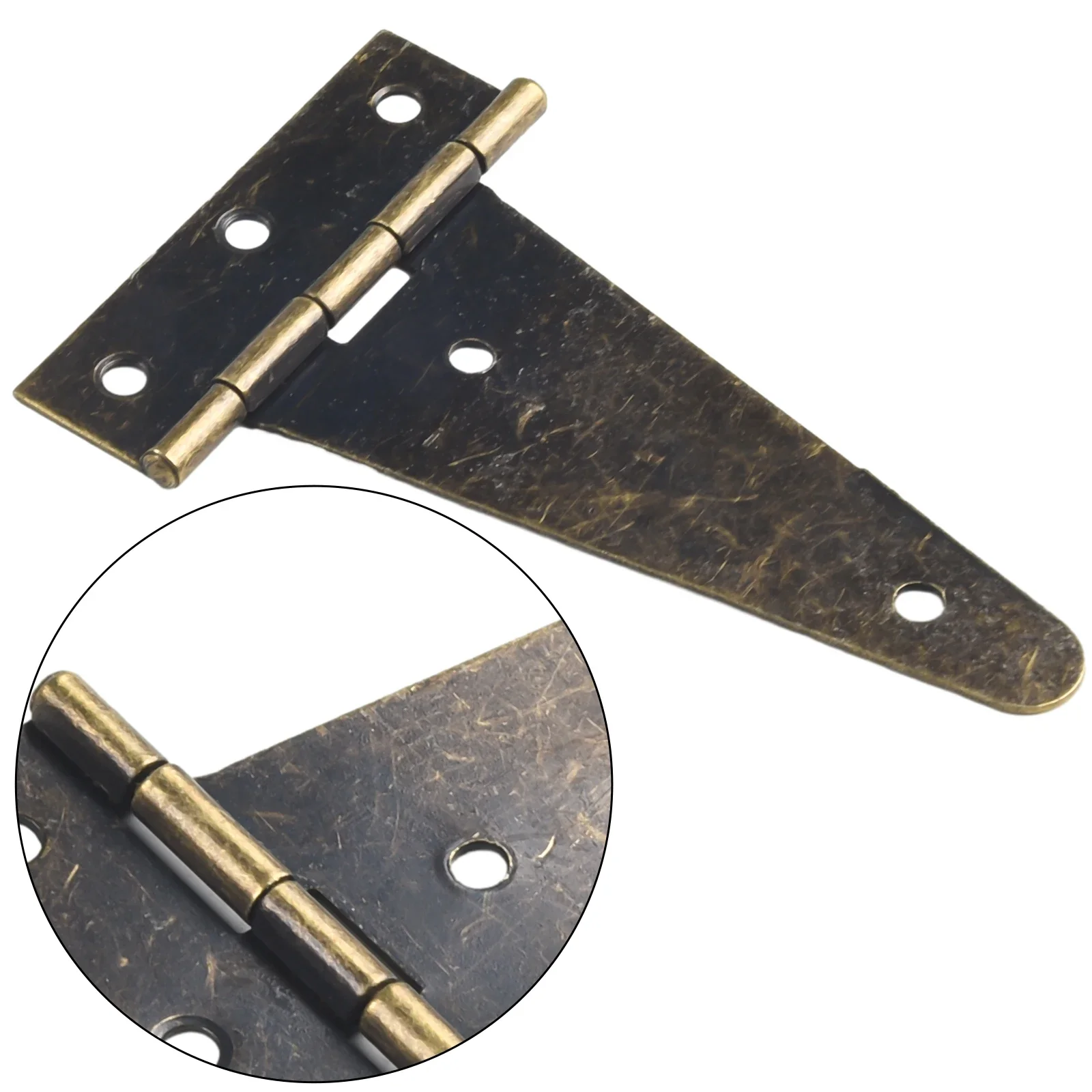 

10.1x6cm Heavy Duty Bronze Flat T Hinge 2pc Small For Hanging Barn Gates Wooden Box Wine Cabinet Door Hardware Furniture Hinges