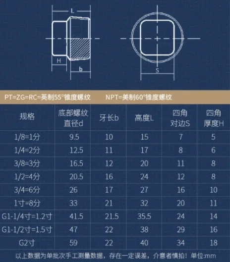 NPT BSPT 1/8'' - 2'' Male Thread 304 Stainless Steel Four Corner End Cap SS304 Solid Plug Oil Water Pipe Fitting