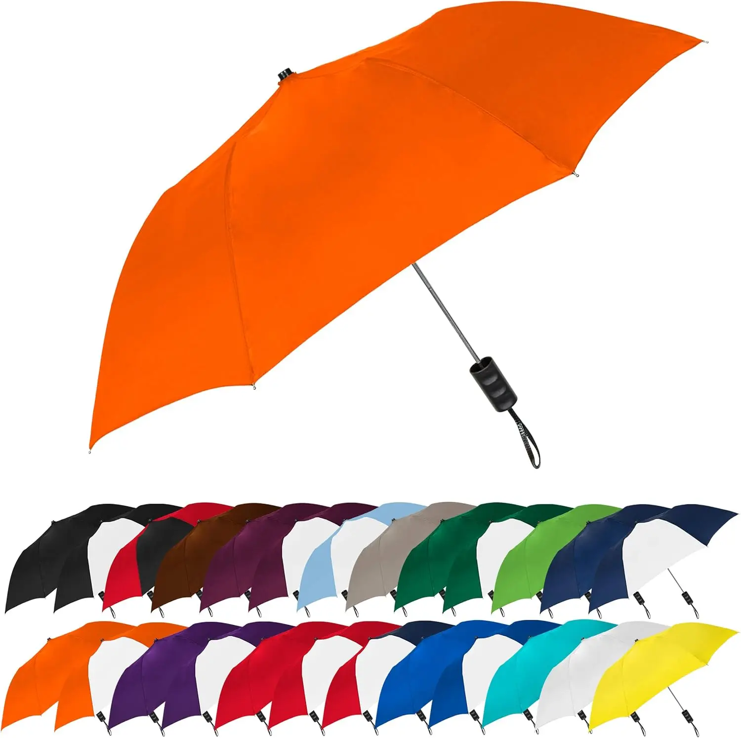 

Spectrum Popular Style 42' Automatic Open Compact Travel Umbrella for Rain, Wind & Sun, Sturdy Lightweight Small Portable St