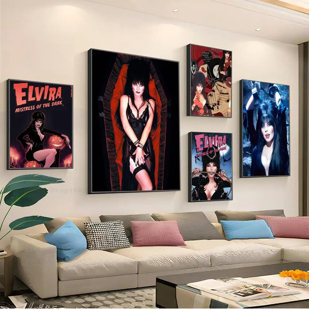 E-Elvira M-Mistress D-Dark Poster Paper Print Home Living Room Bedroom Entrance Bar Restaurant Cafe Art Painting Decoration