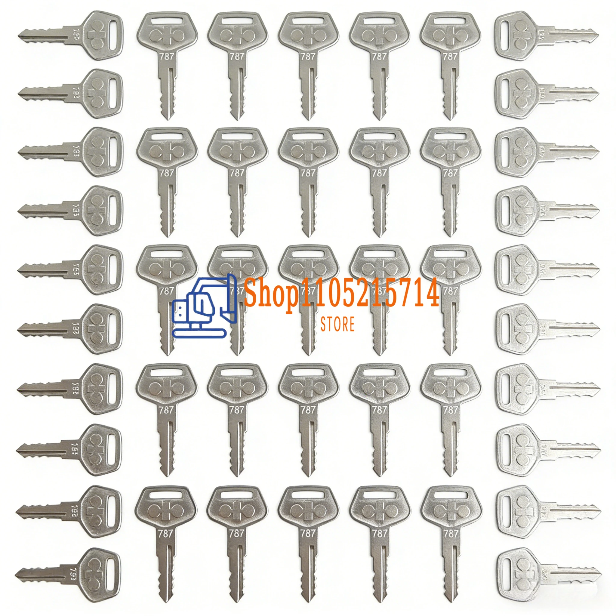 

50 шт. 787 ключ зажигания для экскаватора Komatsu, бульдозер-погрузчика, тяжелое оборудование TR261434