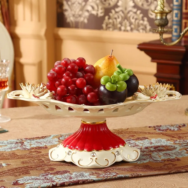 Durandot, European-style ceramic fruit plate creative modern living room coffee table household fruit plate new house decoration