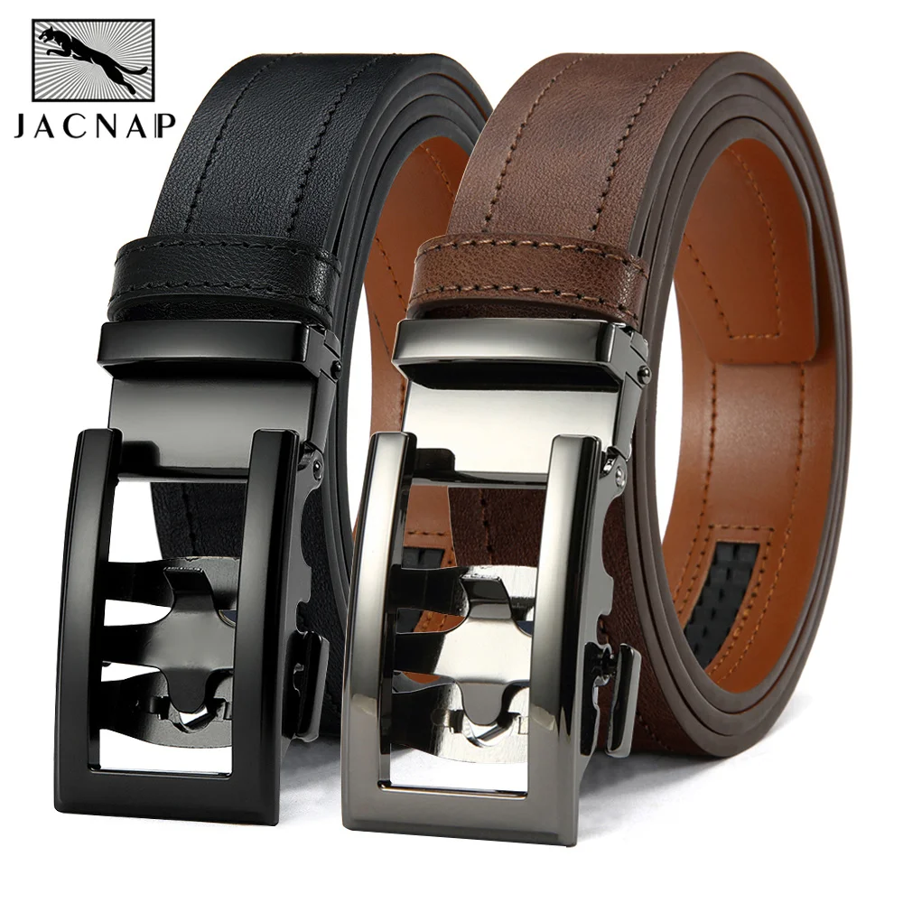 New Fashion Men's Belt Toothless Automatic Buckle Belt Alloy Letter Button for Business Fashion High Quality Men'Strap