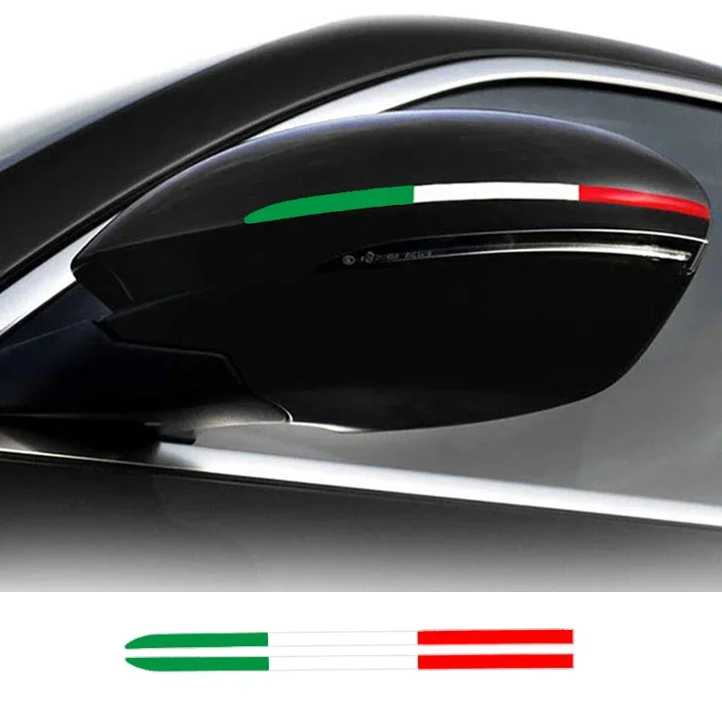 2PCS Italy Flag Color Vinyl Sticker Decals, Universal Decor Accessories Fit for Car Motorcycle Rearview Mirror Exterior
