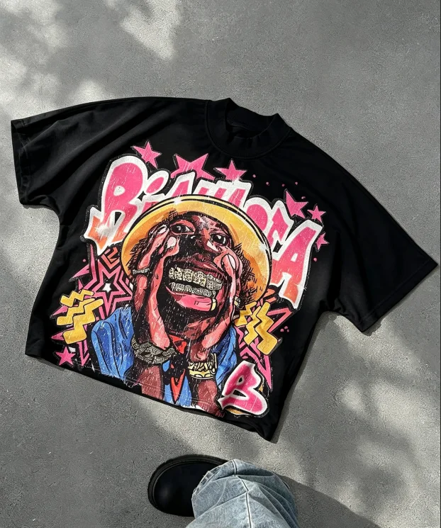 2026 Street Culture Family Matching Print T‑Shirt Adults Kids Hip Hop Graffiti Graphic Loose Short Sleeve Casual Street Tee