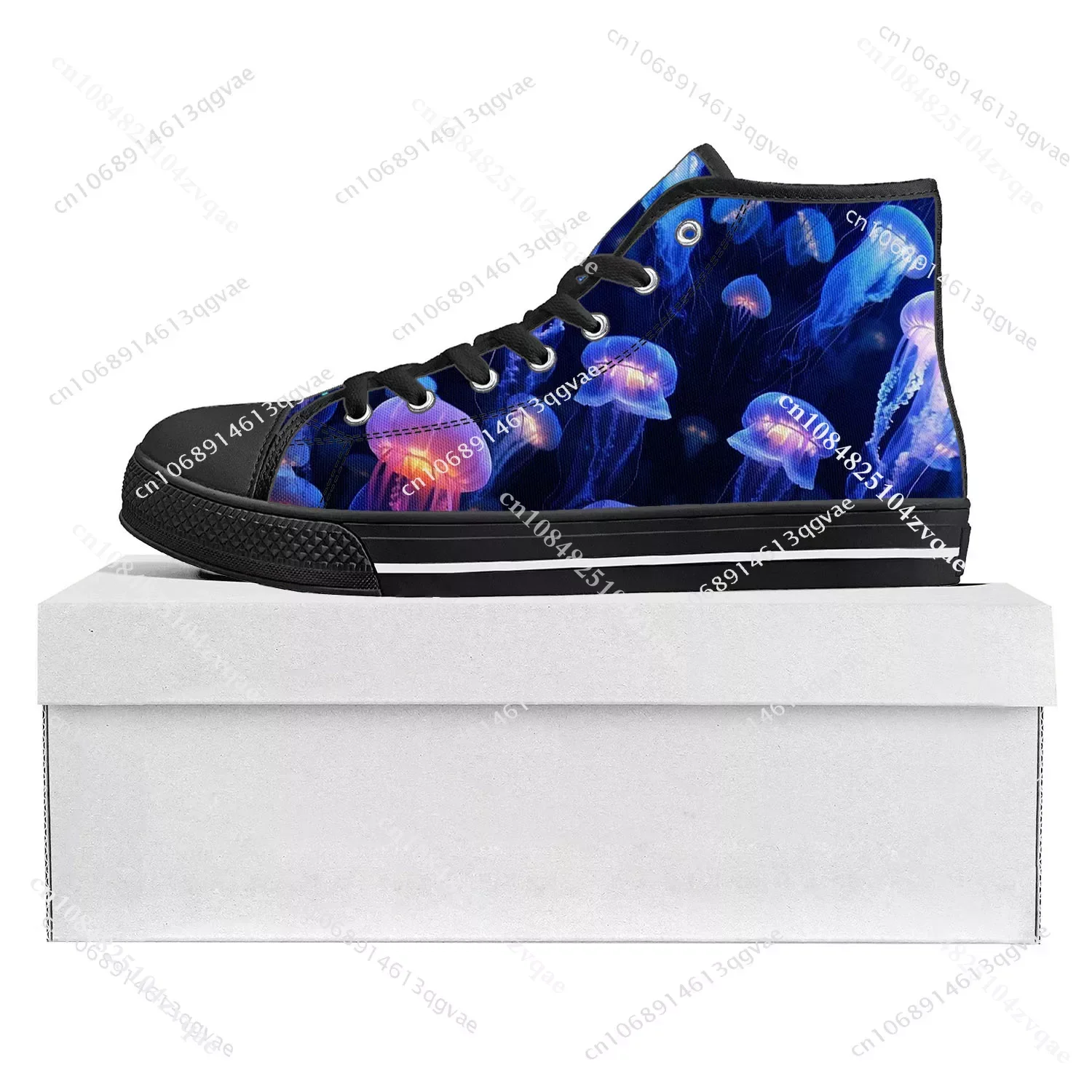 Jellyfish Pattern High Top High Quality Sneakers Mens Womens Teenager Canvas Sneaker Custom Made Shoe Casual Couple Shoes