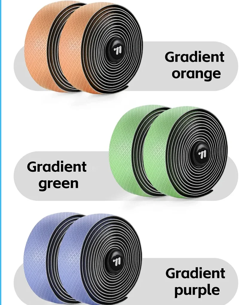 

WEST BIKING Bicycle Handlebars Strap Gradient Color Road Bike Handle Bar Tape Cycling Anti Slip Handle Belt With Bar End Plugs