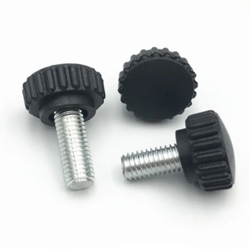 5-10pcs/lot  m3 m4 m5 m6 m8 knurled Nylon Round Plastic Head Handle Thumb Screw Bakelite Bolt Black Bakelite hand screw