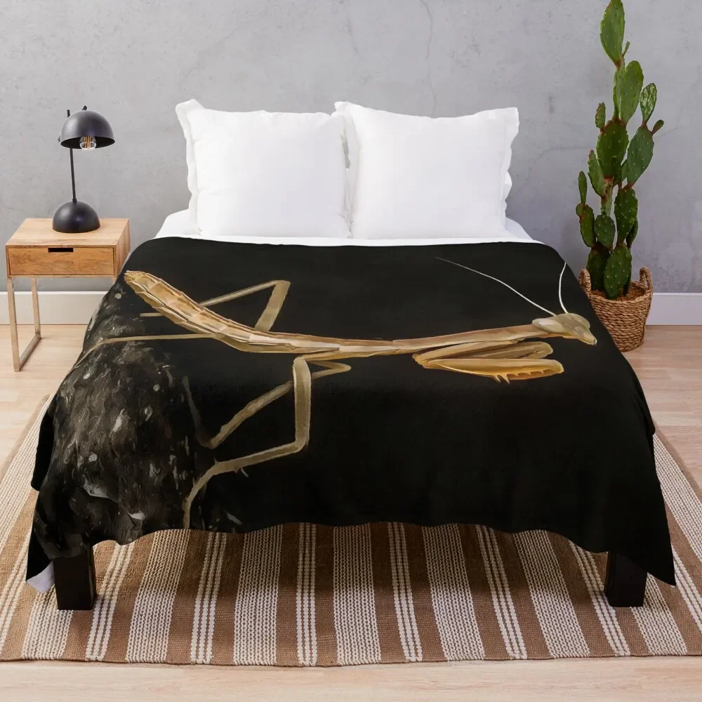 

Praying Mantis Cute And Creepy Insect Art Throw Blanket Decorative Sofas for babies Blankets