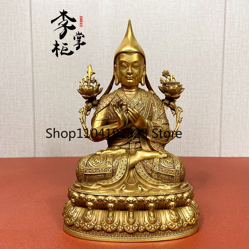 

Tibetan Tantra Large Pure Copper Buddhist Statue in Kaba Brass Tibetan Character Rosang Zaba Ornament Seiko