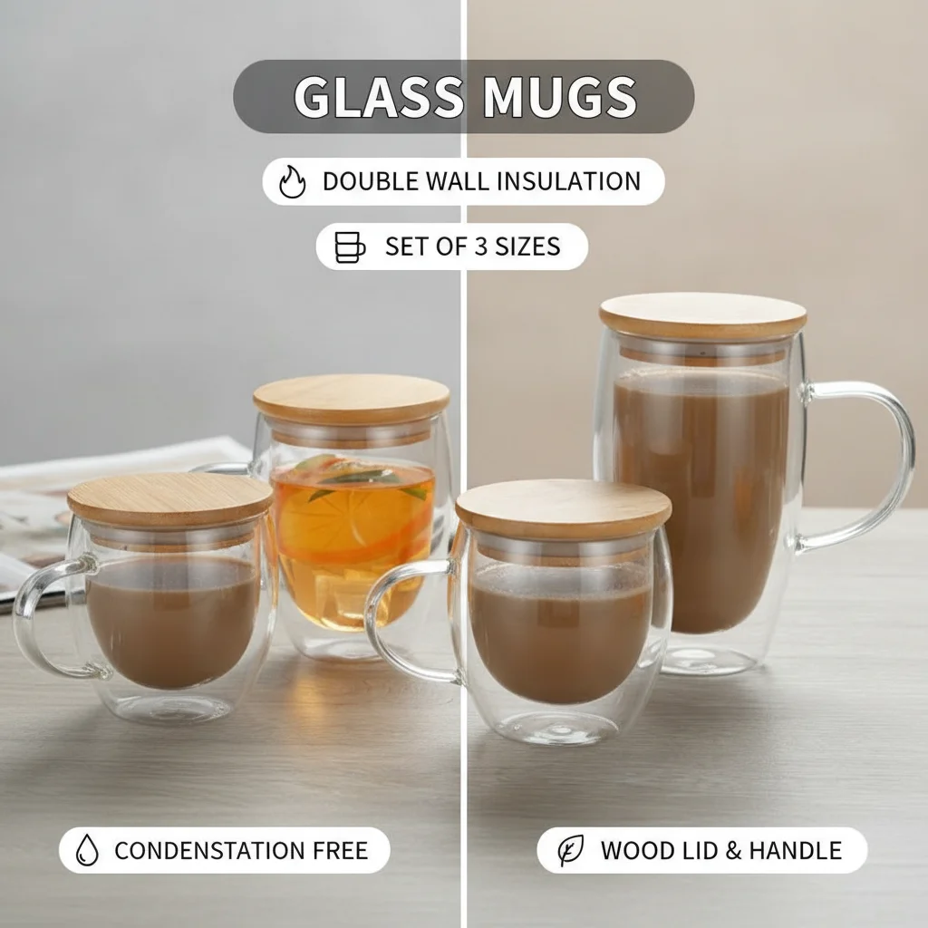 Reusable Seal Ring Pine Wooden Lid Caps for Glass Jars Ceramic Mug Bamboo Mason Jar Storage Canning Lids Drinking Cup Covers