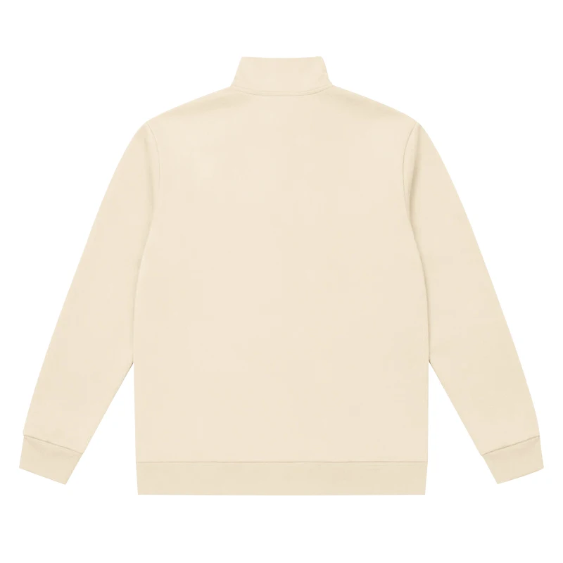 Herren-Sweatshirt mit Fleecefutter für Herbst und Winter, Stehkragen, halber Reißverschluss, langärmelig, einfarbig, warme Freizeitjacke – Detail 9
