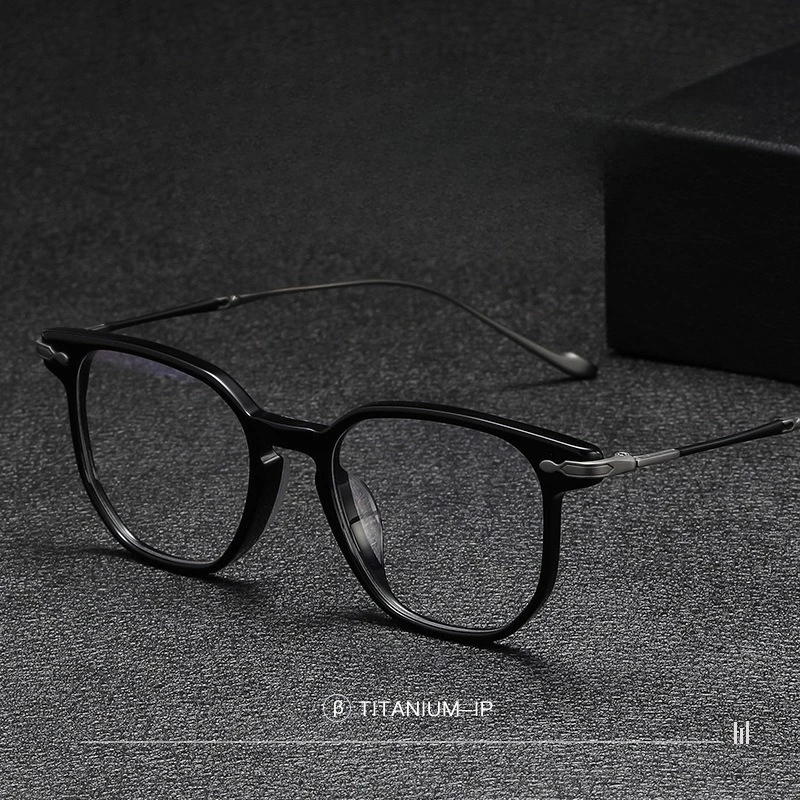

Japanese Titanium Polygonal Optical Glasses for Male Acetate Female Prescription Myopia Anti Blue Light Acetate Handmade Frames