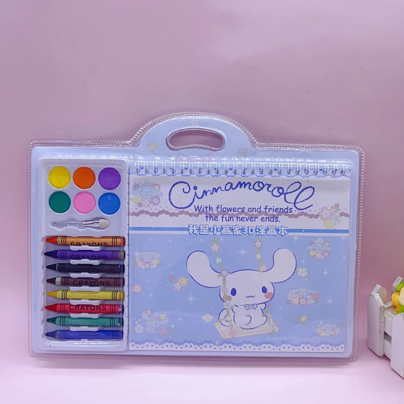 Kuromi Drawing Notebook Student Stationery Melody 3D Hand Drawn Drawing Notebook Cute Cartoon Children's Parent-child Toy Gift