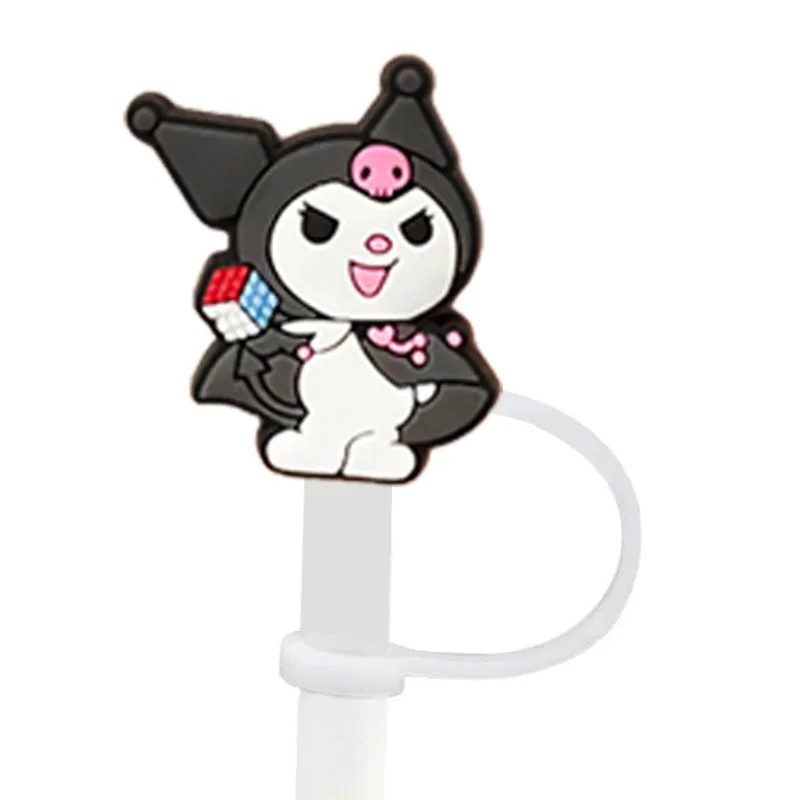 MINISO 10mm Straw Covers Cap Compatible with Stanley 30&40 Oz Tumbler Hello Kitty Kuromi Straw Toppers Reusable Dust-Proof Straw