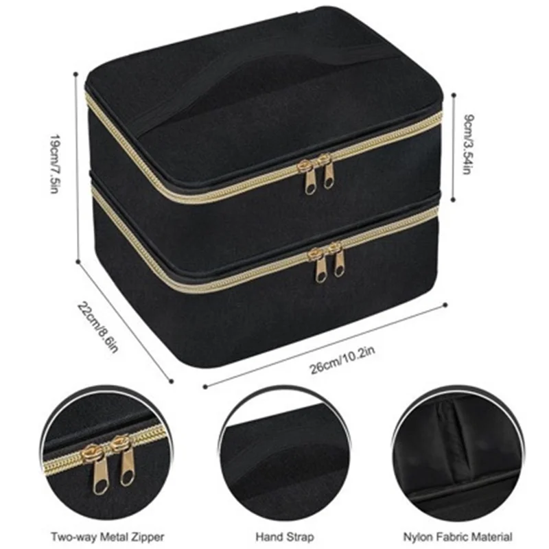 Portable 1PC Nail Polish Storage Bag Essential Oil Storage Nail Products Baking Lamp 30 Bottles To Accommodate Storage Box view 4