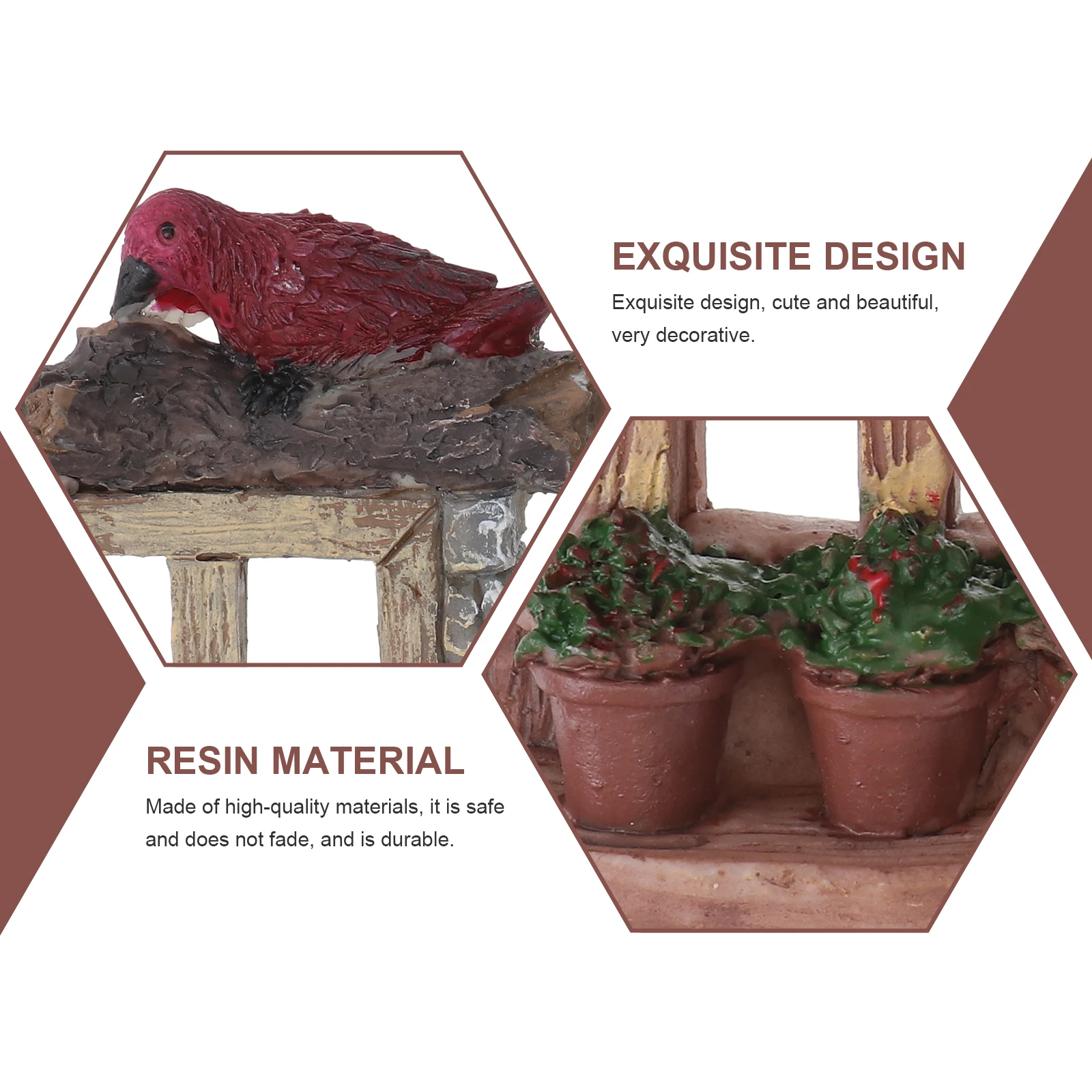 

4 Pcs Fish Tank Succulent Flower Pot Creative Figurines Sculpture Garden Adornment Miniature Yard Ornaments Office