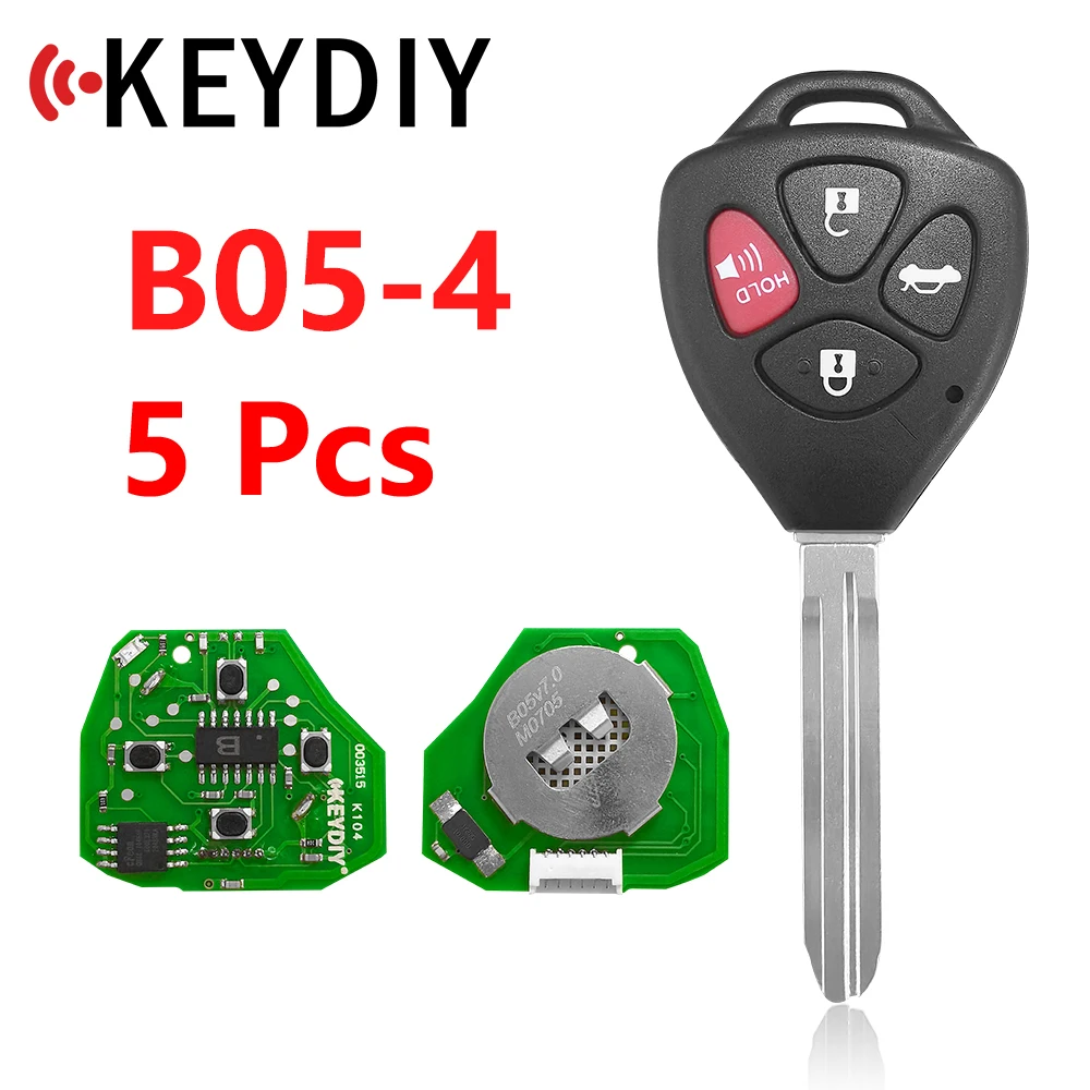 

KEYDIY 5 Pcs B Series B05-4 4 Button Universal KD Remote Key for KD900/KD200/URG200 Key Programmer