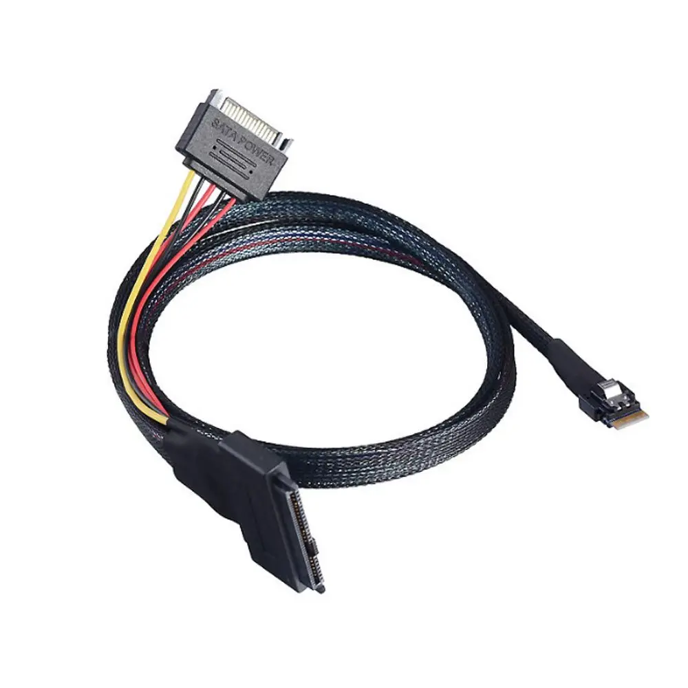 

0.5M 1PCS Mini SAS Slim SFF-8654 4I 38P To SAS 8639 U.2 Adapter Cable with SATA15P
