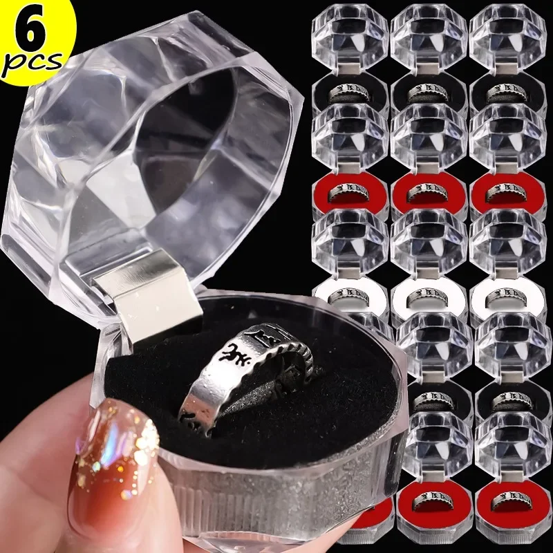Transparent Package Box Lover Propose Jewelry Packaging Mini Acrylic Crystal Ring Storage Display Box Organizer Case Wholesale