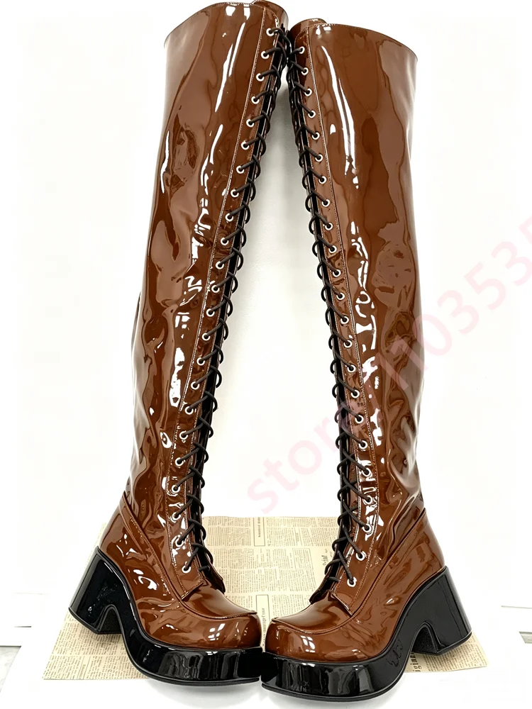 Street Fashion Punk - 2026 Patent Leather Over The Knee