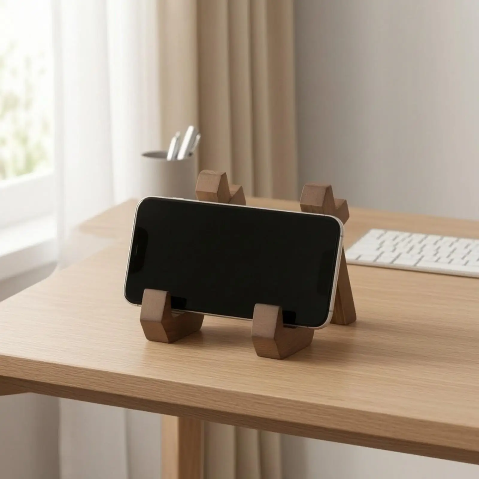 Pyramid Design Recipe Book Stand Wooden Holder for Cooking Dining Desk Use