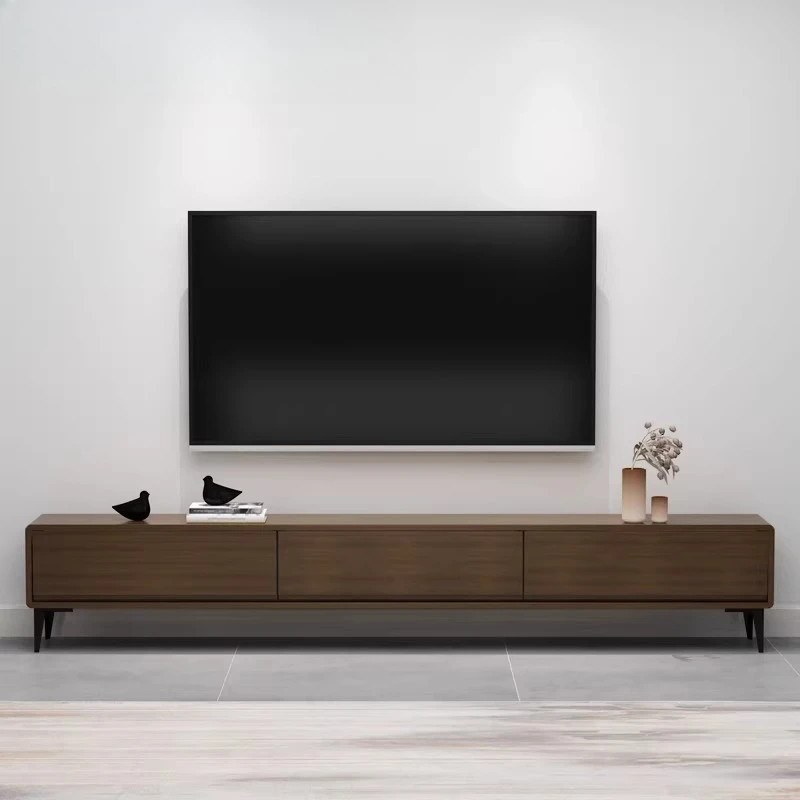 

Nordic Walnut Floor Wooden Tv Stand Storage Living Room Tv Stand small Television Shelf Muebles Para Hogar Nordic Furniture