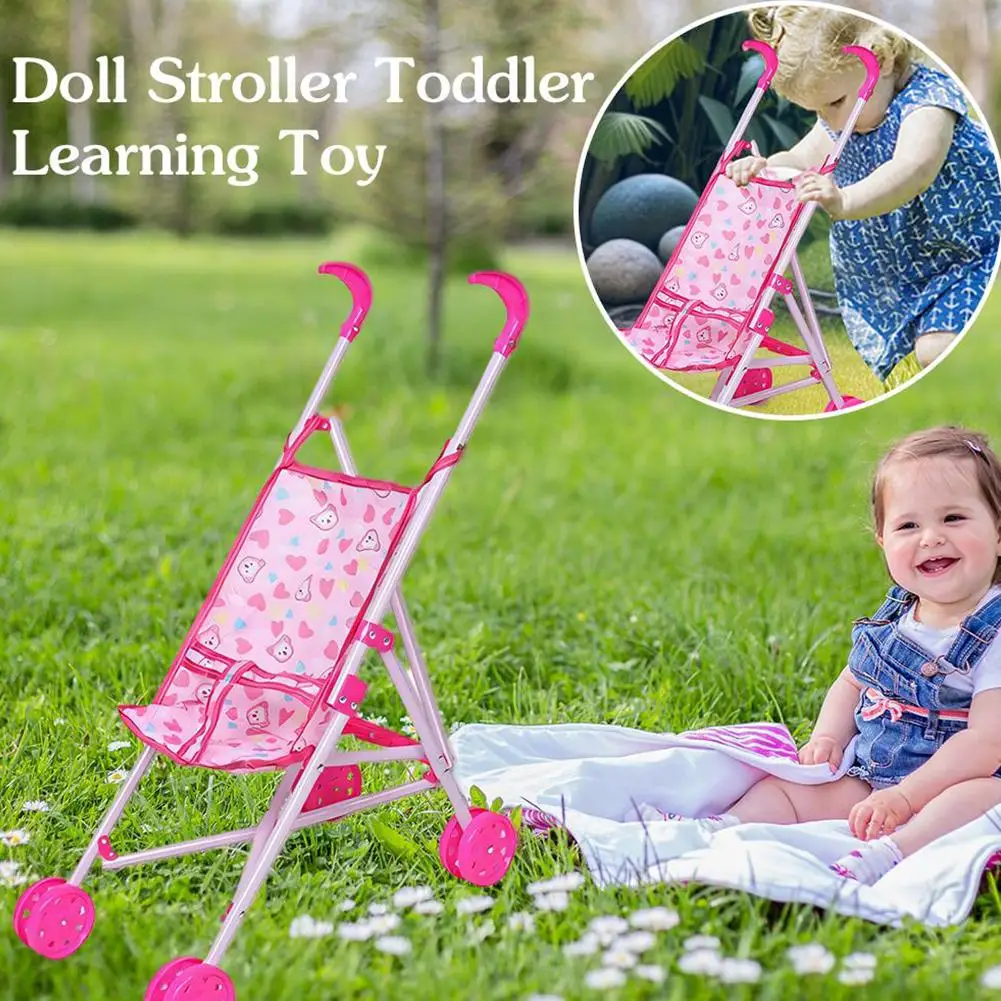 

Durable Interactive Dolls Pram Plastic Stable Baby Stroller Pretend Play Toys Doll Stroller for Boys Girls Babies Boys and Girls