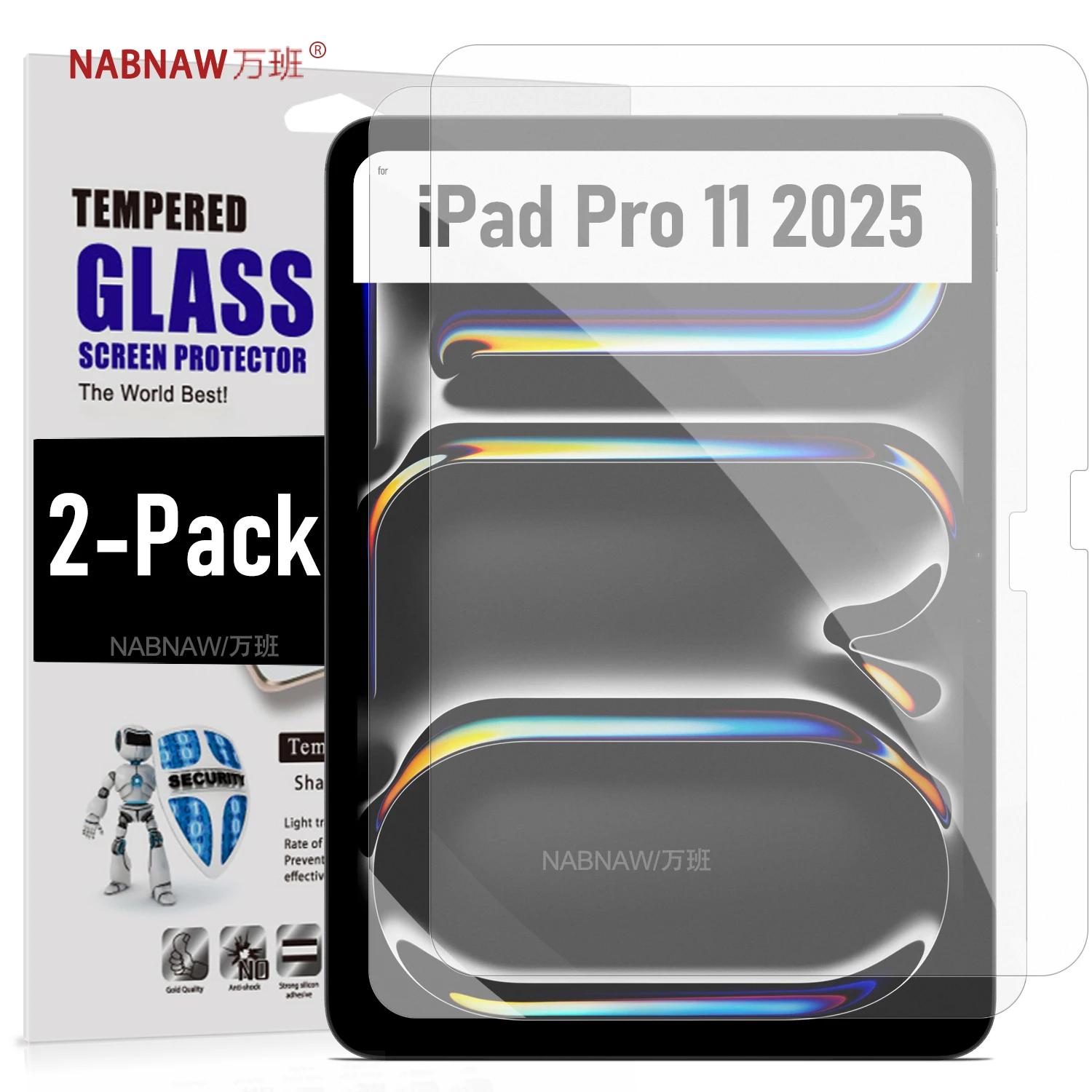 

Для iPad Pro 11 M5 2025 Full HD закаленное стекло Защитная пленка для экрана на iPad Pro 11 M4 Tablet 9H Чехол против царапин 2 шт.