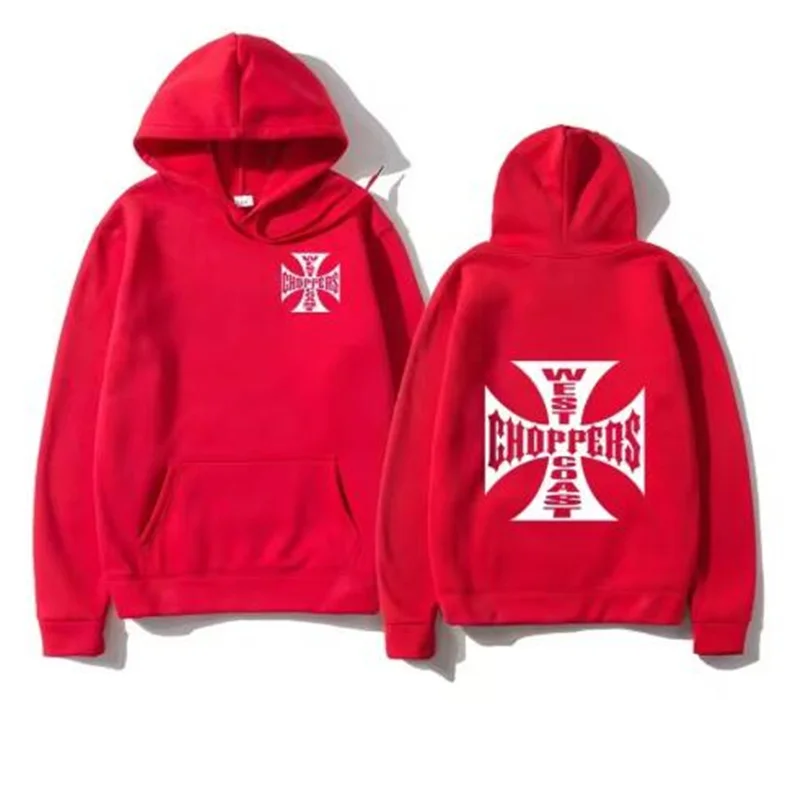Unisex West Coast Motorcycle Graphic Print Hoodie Oversized Pullover Cool Streetwear Casual Sweatshirt Multiple Colors Available