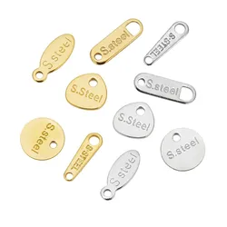 50pcs Stainless Steel Extension End Connector Charms Tail Tags Charms Pendants for DIY Chain Jewelry Making Findings Accessories