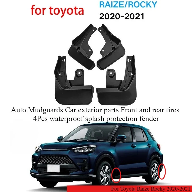 

Auto Mudguards Car exterior parts Front and rear tires 4Pcs waterproof splash protection fender For Toyota Raize Rocky 2020-2021