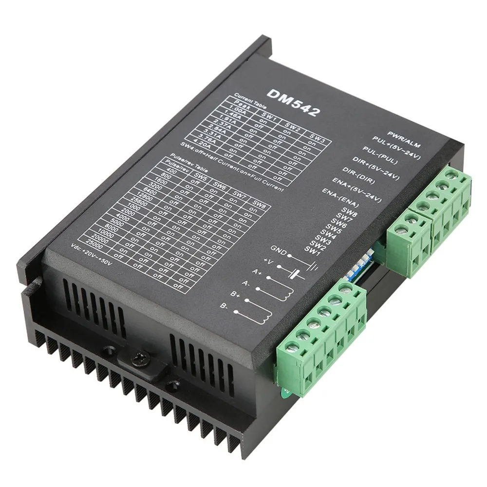 18-48VDC Stepper Motor Driver 1.0-4.2A 128 Subdivision Digital Microstep Driver Micro-Step Resolution 2-Phase Controller