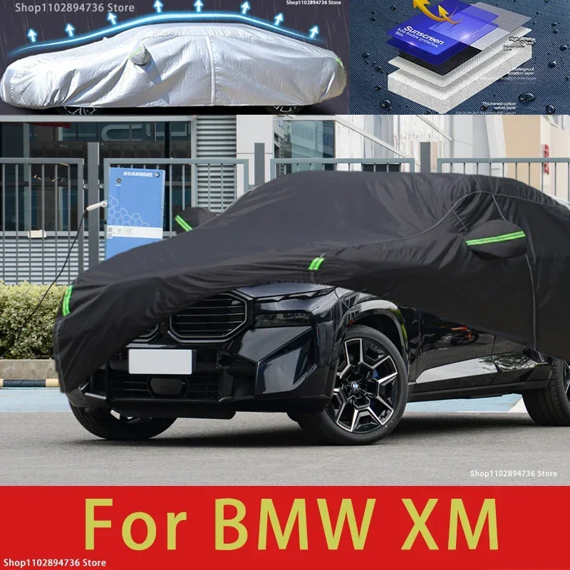 

For BMW XM fit Outdoor Protection Full Car Cover Snow Covers Sunshade Waterproof Dustproof Black Car Cover