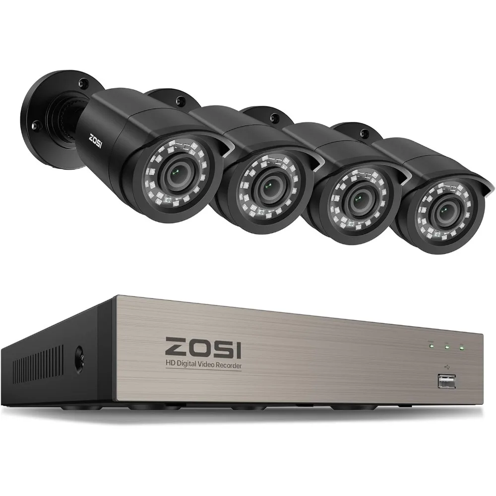 Affordable 1080P Surveillance Camera System with AI Detection, Night Vision, and Weatherproof Cameras